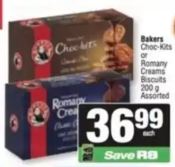 Spar Bakers Choc-Kits or Romany Creams Biscuits Assorted offer