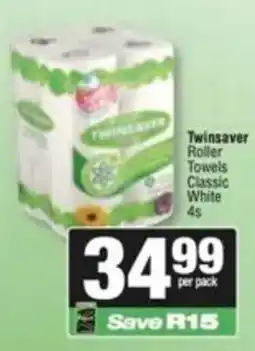 Spar Twinsaver Roller Towels Classic White offer