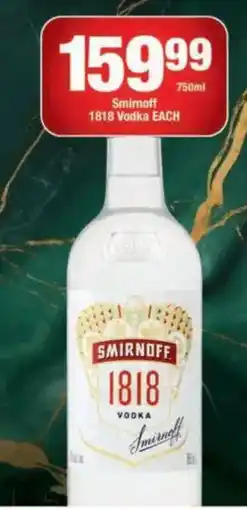 OK Liquor Smirnoff 1818 Vodka offer