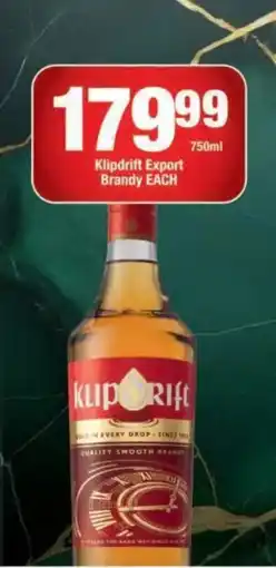 OK Liquor Klipdrift Export Brandy offer