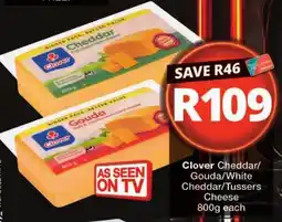 Checkers Clover Cheddar/Gouda/White Cheddar/Tussers Cheese offer
