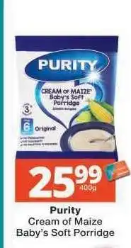 Checkers Purity Cream of Maize Baby's Soft Porridge offer