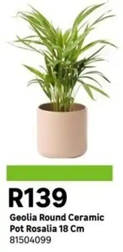 Leroy Merlin Geolia Round Ceramic Pot Rosalia 18 Cm offer