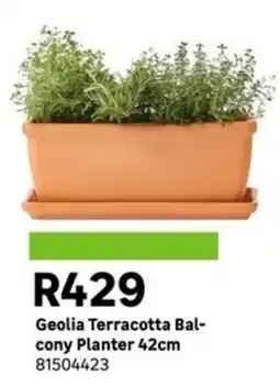 Leroy Merlin Geolia Terracotta Balcony Planter 42cm offer