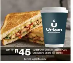 OK urban Sweet Chilli Chicken Toastie Urban Cappuccino offer