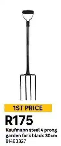 Leroy Merlin Kaufmann steel 4 prong garden fork black offer
