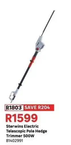 Leroy Merlin Sterwins Electric Telescopic Pole Hedge Trimmer 500W offer