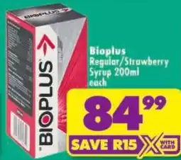Shoprite Bioplus Regular Strawberry Syrup offer