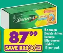 Shoprite Berocca Double Action Immune Effervescent Tablets offer