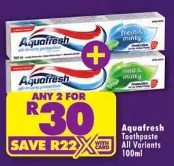 Shoprite Aquafresh Toothpaste offer