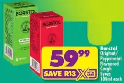Shoprite Borstol Original/Peppermint Flavoured Cough Syrup offer