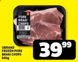 Usave UBRAND FROZEN PORK BRAAI CHOPS offer