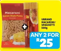 Usave UBRAND MACARONI/SPAGHETTI offer