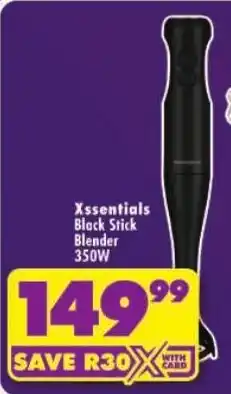 Shoprite Xessentials Black Stick Blender offer