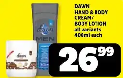 Usave Dawn Hand & Body Cream/Body Lotion offer