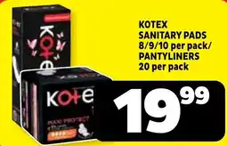 Usave Kotex Sanitary Pads / Pantyliners offer