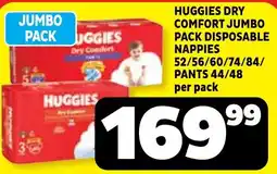 Usave Huggies Dry Comfort Jumbo Pack Disposable Nappies offer