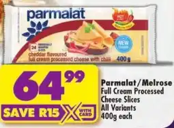 Shoprite Parmalat/Melrose Full Cream Processed Cheese Slices offer