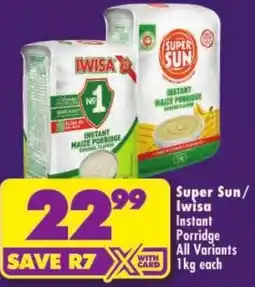 Shoprite Super Sun/Iwisa Instant Porridge offer