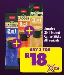 Shoprite Jacobs 3in1 Instant Coffee Sticks All Variants offer