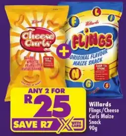 Shoprite Willards Flings/Cheese Curls Maize Snack offer
