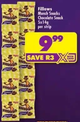 Shoprite Fillovs Munch Snacks Chocolate Snack offer