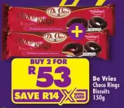Shoprite De Vries Choco Rings Biscuits offer