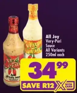 Shoprite All Joy Very-Peri Sauce offer