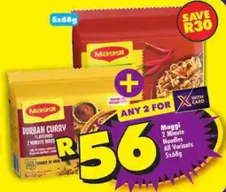 Shoprite Maggi Durban Curry Flavoured 2 Minute Noodles offer