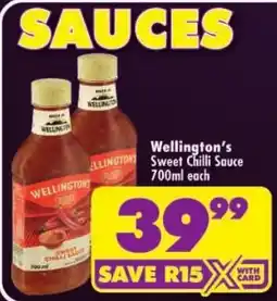 Shoprite Wellington's Sweet Chilli Sauce offer
