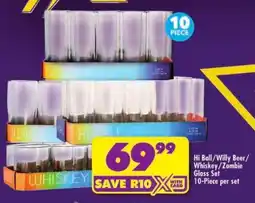 Shoprite Hi Ball/Willy Beer/Whiskey/Zombie Glass Set offer
