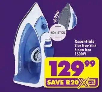 Xsentials Blue Non-Stick Steam Iron