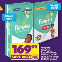 Shoprite Pampers Active Baby Disposable Nappies offer