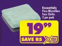 Shoprite Essentials Peru Microfibre Face Cloths offer