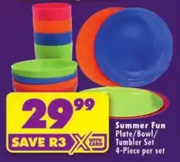 Shoprite Summer Fun Plate/Bowl/Tumbler Set offer