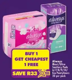 Shoprite Always Maxi/Ultra Sanitary Pads offer
