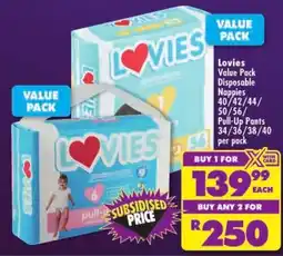 Shoprite Lovies Disposable Nappies offer