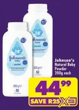Shoprite Johnson's Natural Baby Powder offer