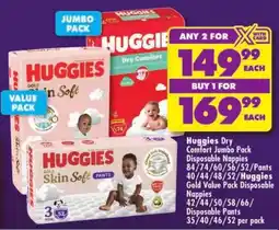 Shoprite Huggies Dry Comfort Jumbo Pack Disposable Nappies offer