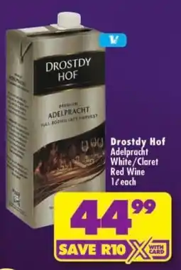 Shoprite Drostdy Hof Adelpracht White/Claret Red Wine offer