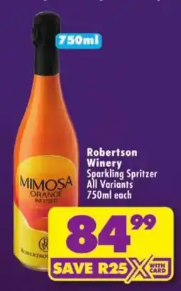 Shoprite Robertson Winery Mimosa Orange Infused Sparkling Spritzer offer