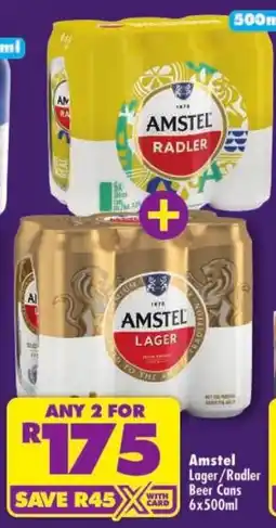 Shoprite Amstel Lager/Radler Beer Cans offer