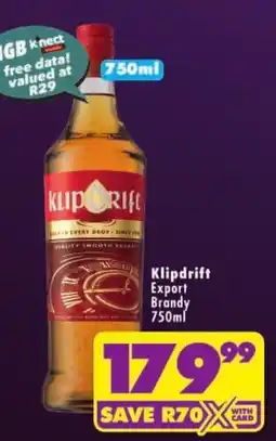 Shoprite Klipdrift Export Brandy offer