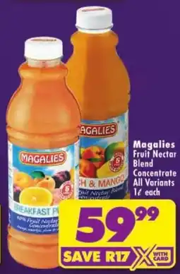 Shoprite Magalies Fruit Nectar Blend Concentrate offer