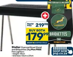 Pick n Pay Hypermarket Stellar Charcoal Braai Stand and Briquettes offer