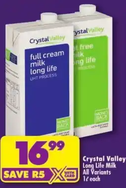 Shoprite Crystal Valley Long Life Milk offer