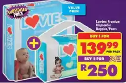 Shoprite Lovies Premium Disposable Nappies/Pants offer