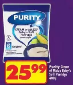 Shoprite Purity Cream of Maize Baby's Soft Porridge offer
