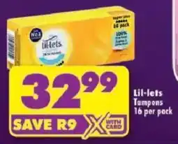 Shoprite Lil-lets Tampons offer