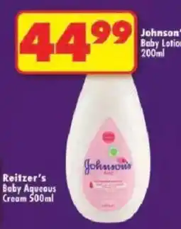 Shoprite Johnson's Baby Aqueous Cream offer